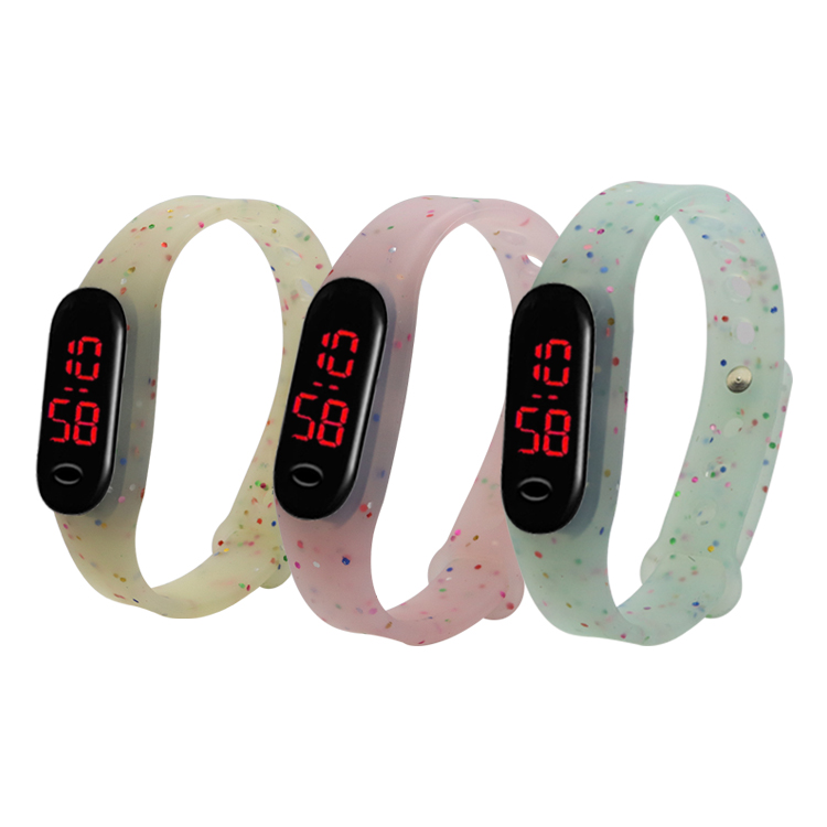 硅膠表帶，LED手環(huán)硅膠腕表帶，學(xué)生電子硅膠手表帶定制